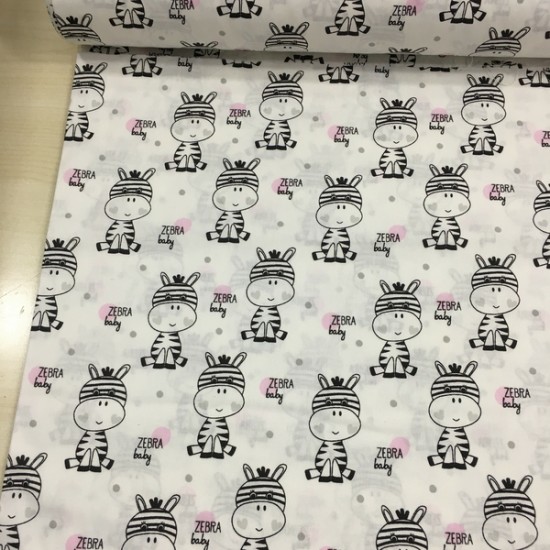 Sevimli Zebra Poplin Kumaş